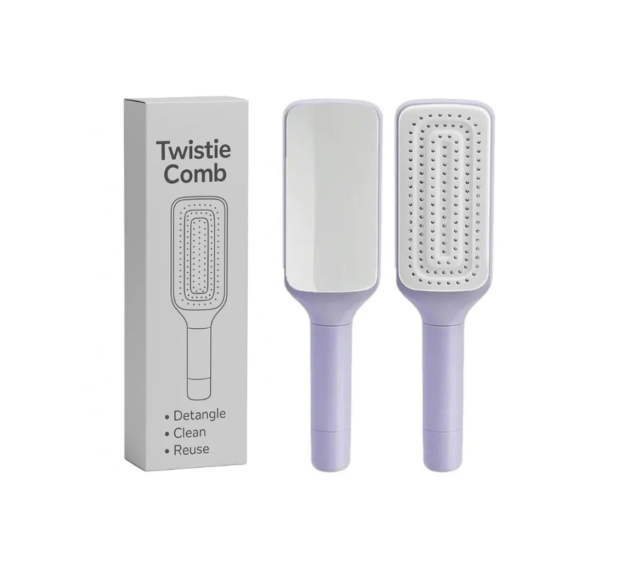 Automatic Hair Cleaning Comb with Rotating Teeth - Self-Cleaning Hairbrush, Extendable & Retractable Handle