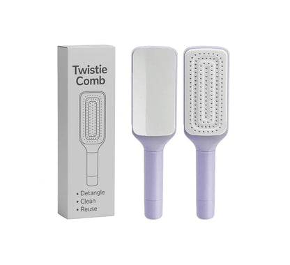 Automatic Hair Cleaning Comb with Rotating Teeth - Self-Cleaning Hairbrush, Extendable & Retractable Handle
