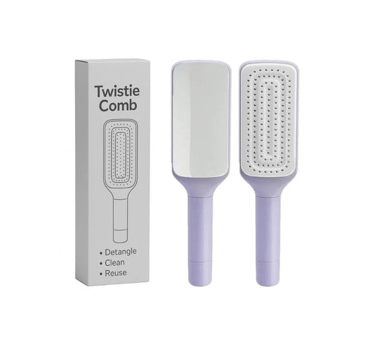 Automatic Hair Cleaning Comb with Rotating Teeth - Self-Cleaning Hairbrush, Extendable & Retractable Handle