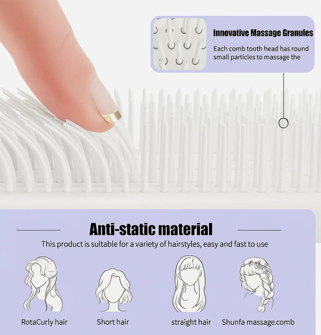 Automatic Hair Cleaning Comb with Rotating Teeth - Self-Cleaning Hairbrush, Extendable & Retractable Handle