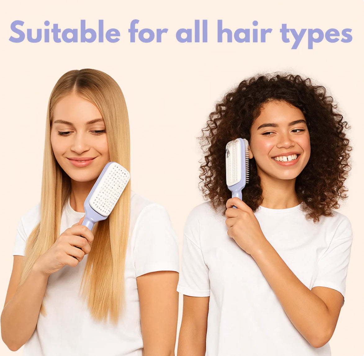 Automatic Hair Cleaning Comb with Rotating Teeth - Self-Cleaning Hairbrush, Extendable & Retractable Handle