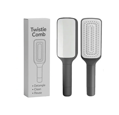 Automatic Hair Cleaning Comb with Rotating Teeth - Self-Cleaning Hairbrush, Extendable & Retractable Handle